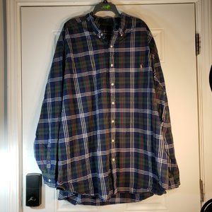 RALPH LAUREN 4XLT MULTICOIOR LONGSLEEVE BUTTONUP MEN SHIRT 100% COTTON